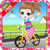 The little girl learn bicycle 8.9.2