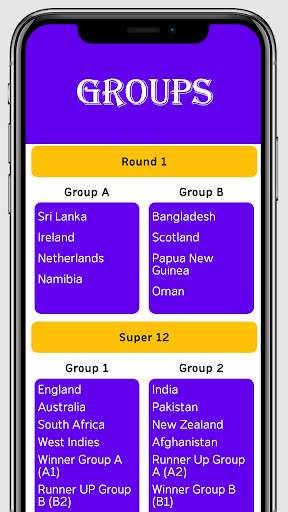 20-20 Cricket World Cup 2021 Schedule,Point tables screenshot 3
