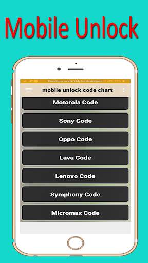 mobile  unlock code chart screenshot 1