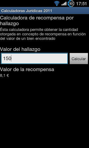 Calculadoras Jurídicas 2011 screenshot 2