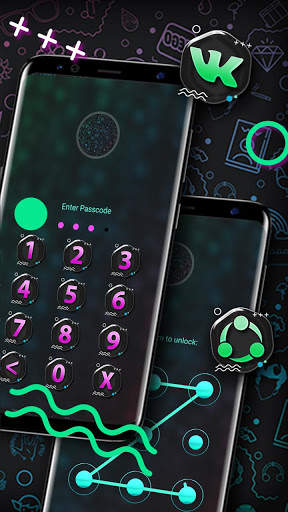Neon Pattern Launcher Theme screenshot 5