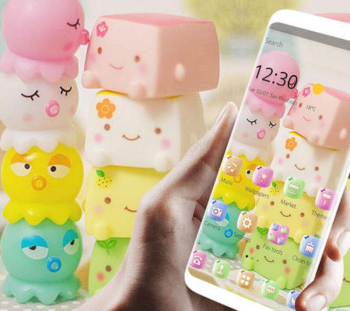 Cute Colorful Sweet Marshmallow Theme 4 تصوير الشاشة