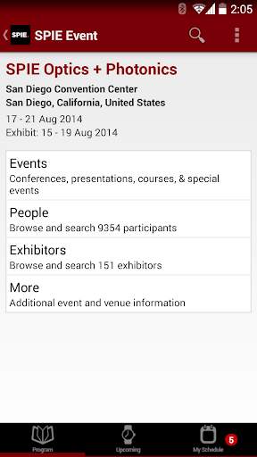 SPIE Conferences screenshot 3