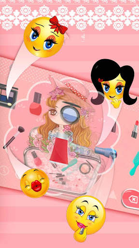 Makeup Cute Girl Keyboard Theme screenshot 3