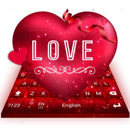 Red Love Hearts Rose Keyboard Theme 10001003