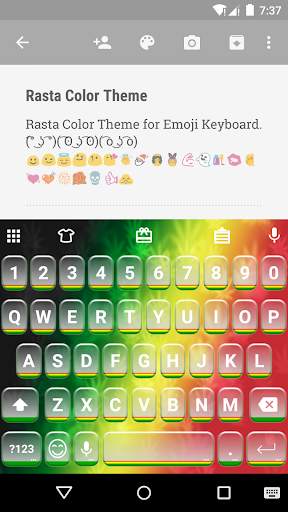 Rasta Color Emoji Keyboard screenshot 1