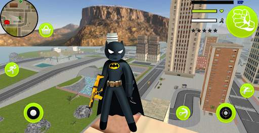 Neon Stickman Rope Hero Spider Gangstar Crime screenshot 1