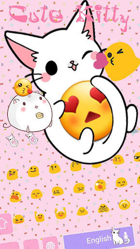 CUTE PINK KITTY Live Wallpaper Theme screenshot 2