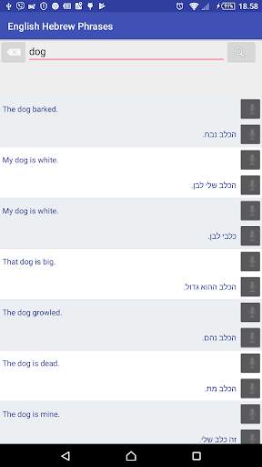 English Hebrew offline phrases screenshot 1