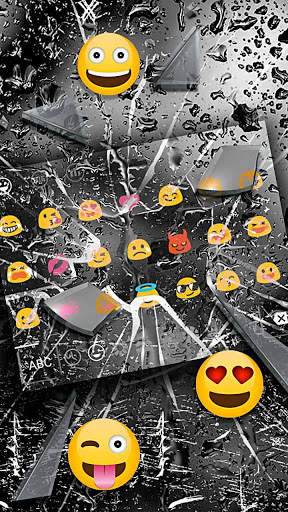 Black Broken Glass Rain Keyboard screenshot 3