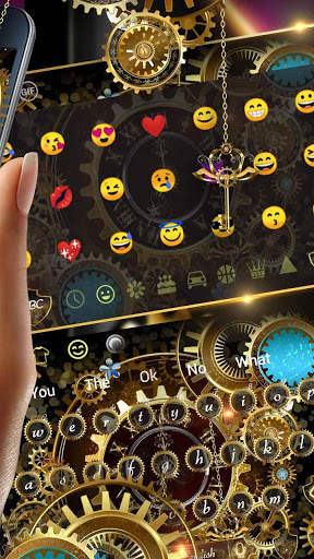 Luxury Silver Cogwheel Keyboard screenshot 3