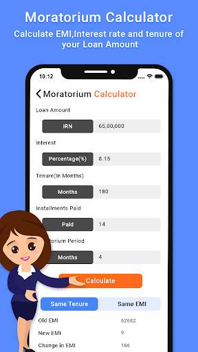 EMI Moratorium Calculator screenshot 2