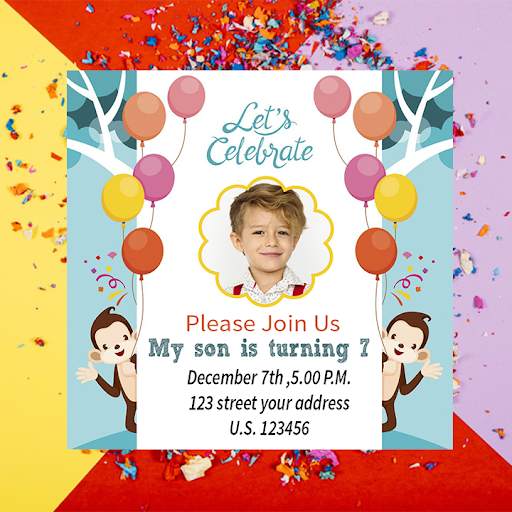 Birthday Invitation With Photo screenshot 1