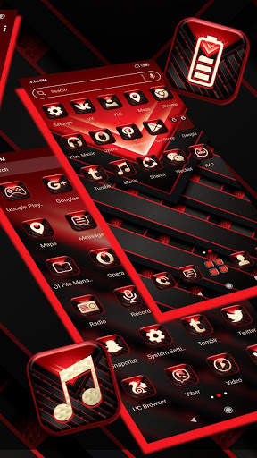 Red Black Tech Launcher Theme screenshot 2
