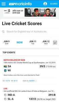 ESPN Live Cricket 1 تصوير الشاشة