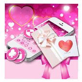 Pink bow theme love  theme wallpaper icon