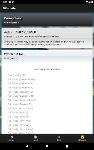 Poker Odds Emulator Lite screenshot 6