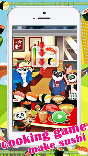Chef Panda Sushi Make Game screenshot 2
