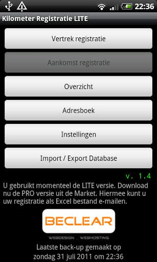 Kilometer Registratie LITE screenshot 1