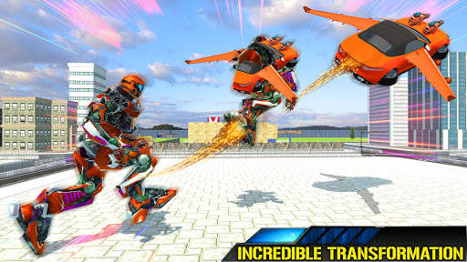 Flying Jetpack Car Robot Transform - Robot Games स्क्रीनशॉट 1