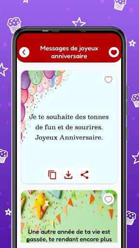 Cartes d’anniversaire Messages screenshot 7