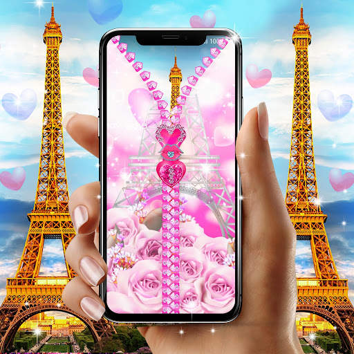 Paris zipper lock screen screenshot 4