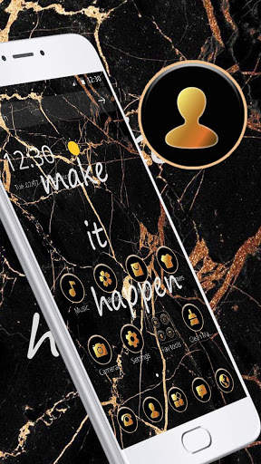 Black Golden Marble Pattern Theme screenshot 1