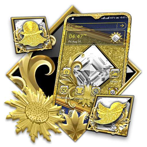 Golden Glitter Launcher Theme 1.0.0