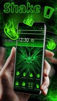 Green Neon Weed Skull Theme screenshot 3
