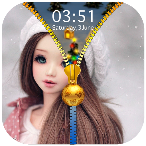 Cute Doll Zipper Lock Screen icon