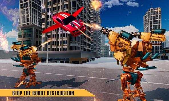 Flying Robot Car Games - Robot Shooting Games 2020 screenshot 4