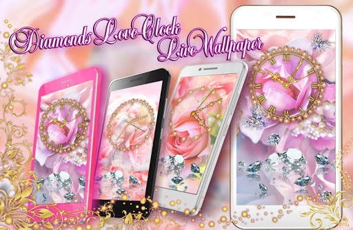 Diamonds Love Clock Live Wallpaper screenshot 2