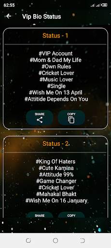 Bio Status Ideas screenshot 4