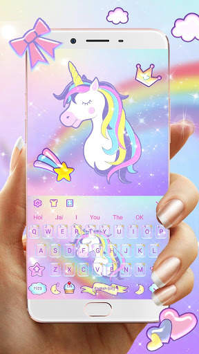 Rainbow Unicorn Keyboard Theme screenshot 1