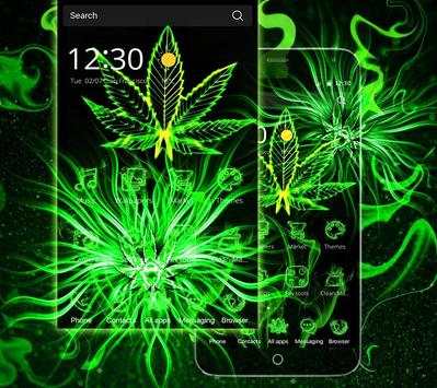 Neon Rasta Weed Theme скриншот 1