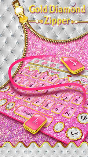 💎Gold Diamond Zipper Keyboard screenshot 2