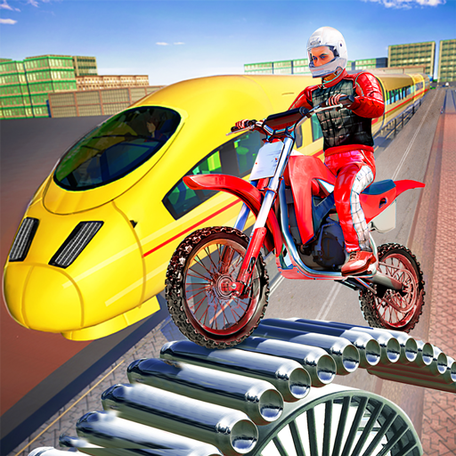 Tricky Bike Stunt vs Train Racing Game иконка