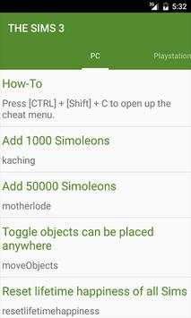 Cheats for The Sims screenshot 3