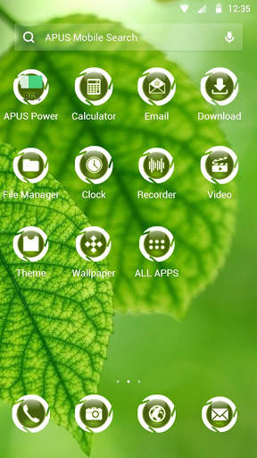 Green|APUS Launcher theme screenshot 2