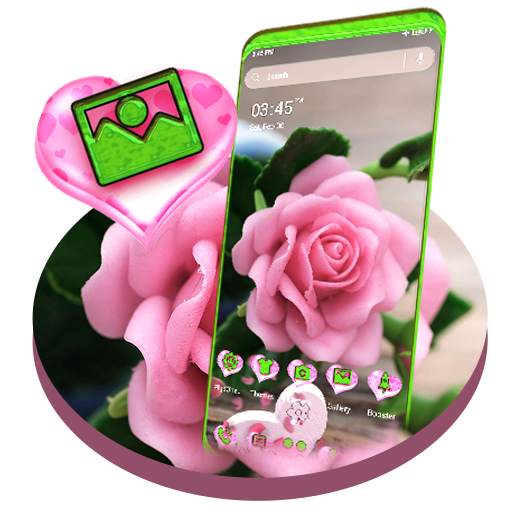 Pink Rose Love Launcher Theme 1.0