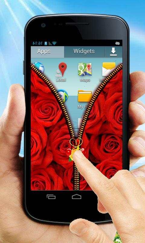 Rose Zipper Lock Screen screenshot 4