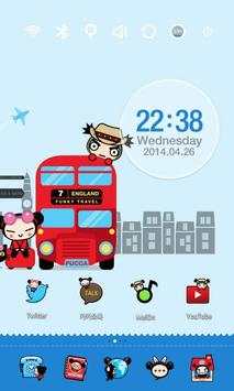 Pucca in London Launcher Theme 3 تصوير الشاشة