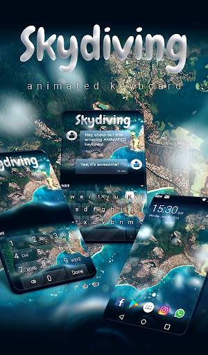 Skydiving Animated Keyboard   Live Wallpaper screenshot 1