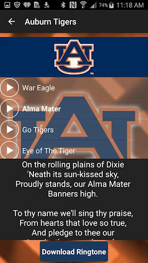 Auburn Tigers Fight Songs screenshot 3