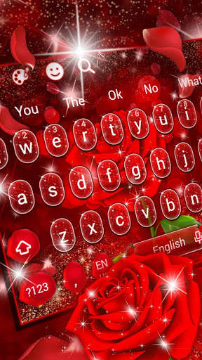 Romantic Red Rose Keyboard screenshot 1