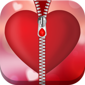 Heart Love Zipper Screen Lock icon