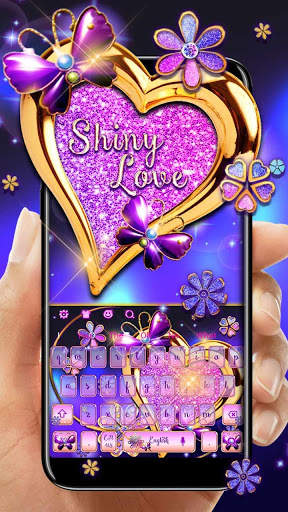 Glitter Flower Love Keyboard screenshot 1