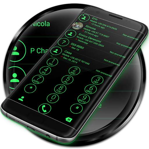 Dialer Circle Green Theme for Drupe or ExDialer 100