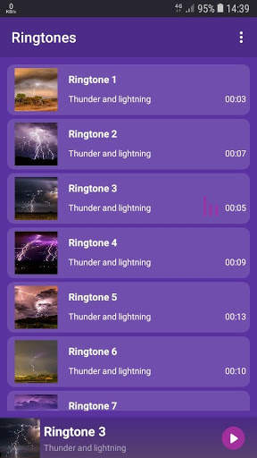 Thunder and lightning - RINGTONES and WALLPAPERS screenshot 1