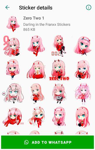 Darling in the Franxx Stickers for WhatsApp screenshot 1